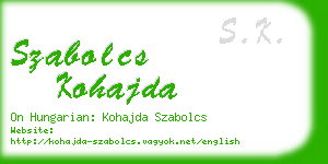 szabolcs kohajda business card